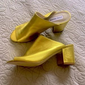 Steve Madden Gold Mules